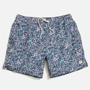 Marine Layer Men’s Median Floral Blue Swim Shorts